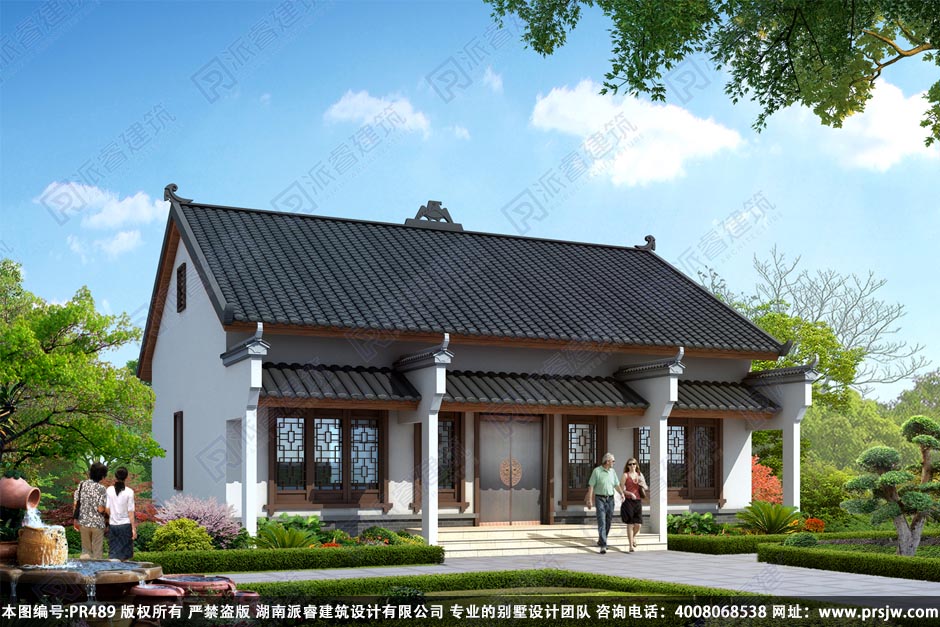 农村一层中式别墅设计效果图pr489(2.jpg
