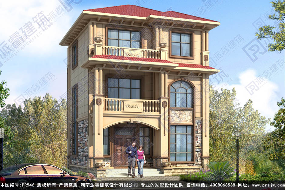 农村自建别墅设计三层设计图纸及效果图pr546（1.jpg